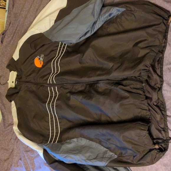 Vintage 1990s Cleveland Brown NFL Windbreaker Jacket Sports Embroidered 2XL Zip - Picture 10 of 10